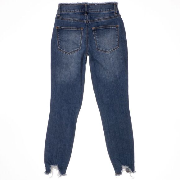Maurices Super High Rise Jegging XS Womens Distress Button Fly Blue 25x25.5 - Picture 2 of 10